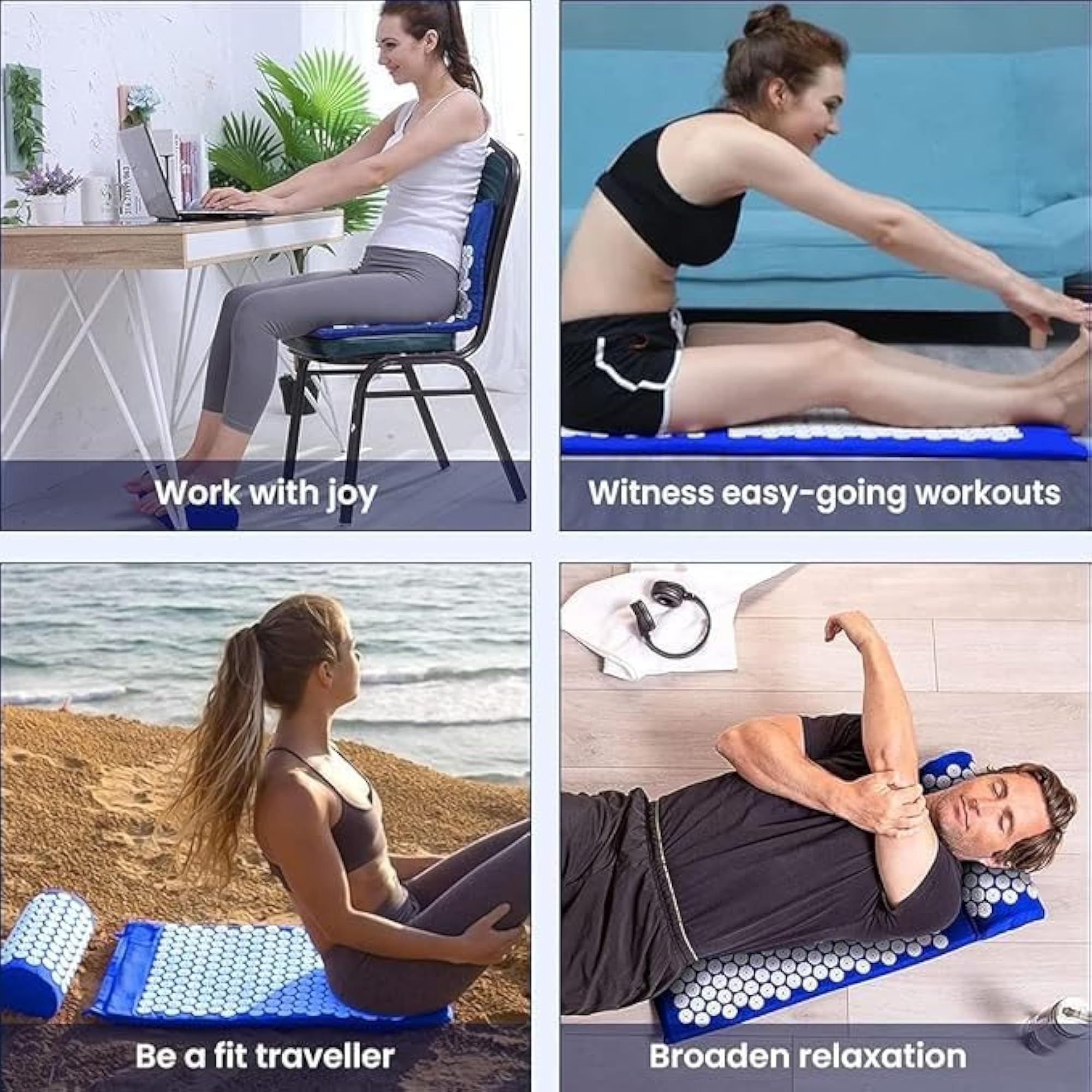 Ncry Acupressure Mat Set for Neck and Back Pain